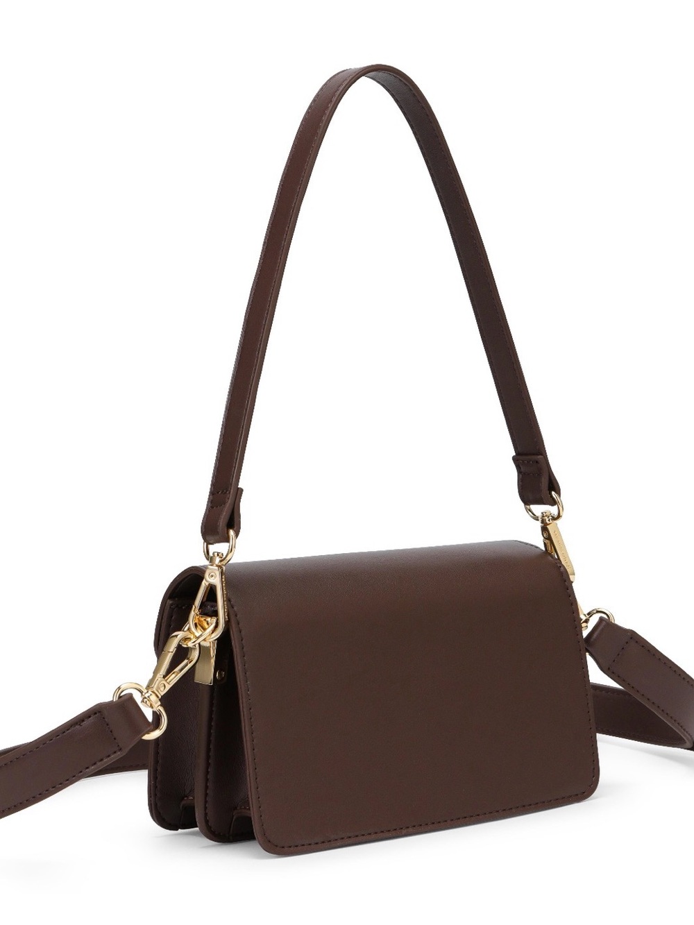 Valentino Orlandi Chocolate Brown Shoulder Crossbody Bag Gold Hardware 2 Way - Picture 4 of 7